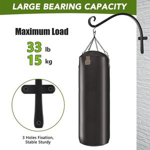 Cintres muraux d'art noir contemporain en fer solide de qualité supérieure de 16 pouces pour nichoirs, crochets pour plantes, accessoires de suspension durables - Product Image 3