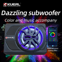 Haut-parleur de subwoofer sous le siège Caisson de woofer de 10 pouces Subwoofer sous le siège Subwoofer de voiture en forme d'araignée avec lumière LED