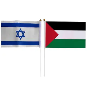 Bendera Palestina Israel Mini miniatur kecil bendera meja sinyal melambai tangan 5.5x8.3 inci 14*21cm semua ukuran semua negara bendera kami memiliki