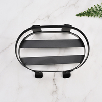 Support de rangement de salle de bain en métal noir mat avec revêtement en poudre, faible MOQ, écologique, multifonctionnel, pour flacons de lotion en verre