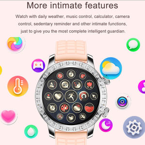 AMOLED BT Call Multifunktions Z95 Mini <span class=keywords><strong>2</strong></span> Smartwatch Damen Modische Armbanduhr mit rundem Zifferblatt und <span class=keywords><strong>2</strong></span> Armbändern Wasserdicht IP67 - Product Image 4