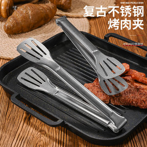 ที่คีบอาหารสเตนเลสสตีลลายช้างแบบย้อนยุค ทนความร้อน ใช้สำหรับย่างสเต็ก อุปกรณ์ครัว - Product Image 1