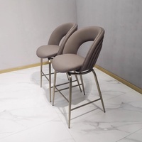 Tabourets hauts de luxe modernes pour îlot de cuisine, comptoir, restaurant, club - Lot de 4 chaises de salle à manger et de bar
