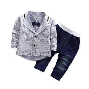 Vêtements d'hiver décontractés de haute qualité pour enfants, ensemble complet chaud en 3 pièces avec manteau, chemise et pantalon à imprimé animal - Product Image 5