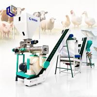 Ligne de production de granulés d'aliments pour canards, oies et lapins, pour petites exploitations agricoles, machine de 200 à 500 kg/h