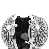 2022 nouveaux produits chauds ronds dames argent sac à main gland cristal soirée femmes strass pochettes