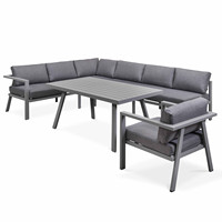 Ensemble de canapés modernes en aluminium, canapé d'angle en L, mobilier de jardin extérieur OEM, fauteuil extérieur pour villa