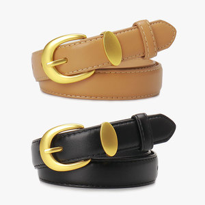 High-End <b>Elastic</b> PU Leather <b>Belt</b> Simple Korean Design Cross-Border All-Match Decorative Jeans Unisex Fashionable Style - Product Image 3