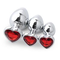 Herzform Diamant Basis Metall Anal Plug Sexspielzeug für Frauen Adult Butt Plug
