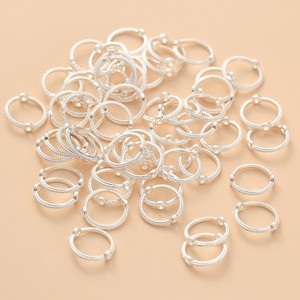 Alloy <b>Beaded</b> Ring For Ring Making Gold <b>Silver</b> Antique <b>Silver</b> Round Zinc Alloy Plated Jewelry Findings Components - Product Image 4