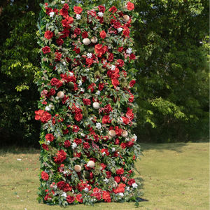 <span class=keywords><strong>2025</strong></span> giáng sinh Lụa <span class=keywords><strong>3D</strong></span> hoa nhân tạo tường cho trang trí đám cưới vải trở lại cuộn lên hoa hồng đỏ tường - Product Image 2