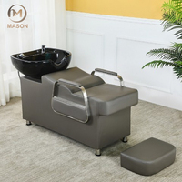 Professionnel Durable Design moderne Salon shampooing unité de lavage à contre-courant Station de lavage des cheveux inclinable évier en céramique tabouret réglable Spa