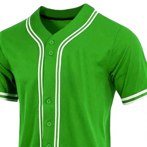 Maillot de baseball vert pour homme, manches courtes, boutonné, couleur unie, anti-humidité, respirant, en polyester, vêtement de sport, coupe classique - Product Image 3