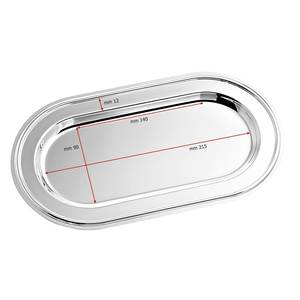 Plateau décoratif ovale 160x290mm style vintage en acier inoxydable, plastique, métal, verre - pour la maison et la restauration - Product Image 2