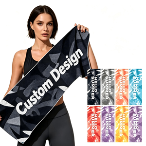 Serviette de sport rafraîchissante en microfibre à séchage rapide, absorbant la transpiration, avec logo personnalisé imprimé numériquement, pour la gym et le fitness - Product Image 1