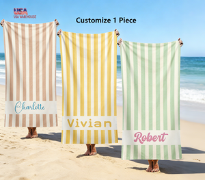 USA Customised logo Bulk Printed <strong>Bath</strong> Child Blue <strong>pink</strong> Green Striped Quick Dry Microfiber Beach <strong>Towels</strong> with logo Custom Print - Product Image 1