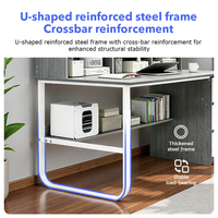 Escritorio de Computadora de Madera, Muebles de Dormitorio, Mesa de Estudio y Silla con Estantes de Almacenamiento