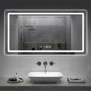 4毫米银镜玻璃片黑色铝合金框架定制长椭圆形镜子装饰淋浴浴室壁镜
