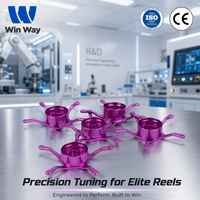 Pièces de modification DIY WinWay pour moulinet de pêche CNC en aluminium haute précision, avec système de frein étoilé, anodisées violettes, pour la vente en gros B2B
