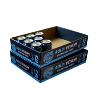 Bandejas de Cartón Corrugado Grueso con Diseño y Logotipo Personalizados, Paquete de 12, para Transporte y Distribución de Cerveza y Bebidas Enlatadas