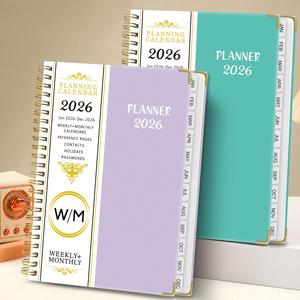 Agenda Personalizada con Impresión Personalizada, Encuadernada en Espiral A5, Sin Fecha, Diaria, Semanal y Mensual, Juego Combinado de Planificador 2026 - Product Image 1