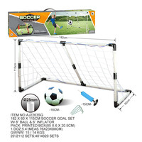 But de football en plastique pliable et mobile blanc + orange avec 3 cibles humanoïdes pour enfants, jouets sportifs d'extérieur