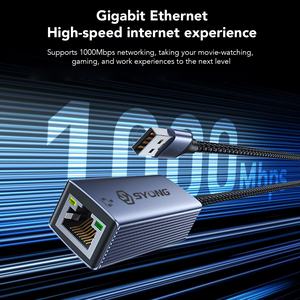 SYONG 1 PORT TYPE-C HUB อินพุต: TYPE-C, เอาต์พุต: RJ45 1000Mbps ใช้งานร่วมกับระบบ Win8 Win8.1 Win10 32/64, <span class=keywords><strong>MAC</strong></span> OS10.9 หรือใหม่กว่า - Product Image 2