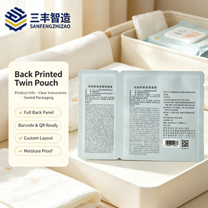 Custom Printed Baby Care Twin Chamber Pouch Bubble <b>Bath</b> and Repair Cream Skincare Flexible Packaging Bag - Product Image 4