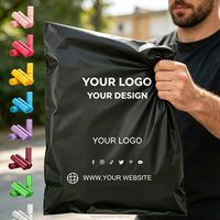 Sacs d'expédition en polyéthylène noir de haute qualité avec logo personnalisé imprimé pour l'expédition de vêtements, sacs d'expédition, enveloppes, emballages pour le commerce électronique