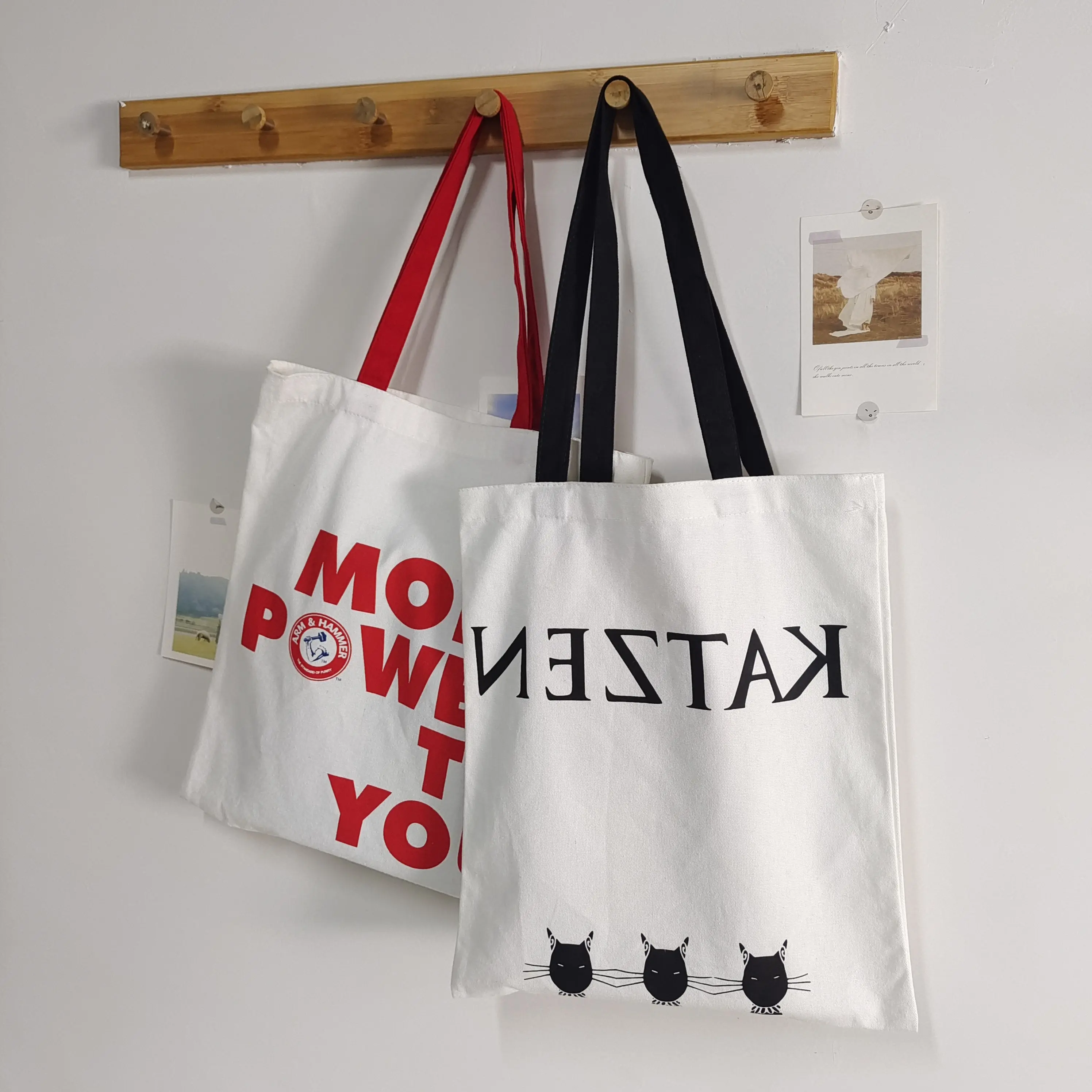 customized student large size canvas tote bag red canvas tote bag with custom printed logo