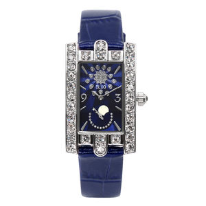 Fashion Brand Ladies Leather Quartz <b>Watch</b> Gift <b>Set</b> Diamond Bezel Luxury Square Women <b>Watch</b> - Product Image 1
