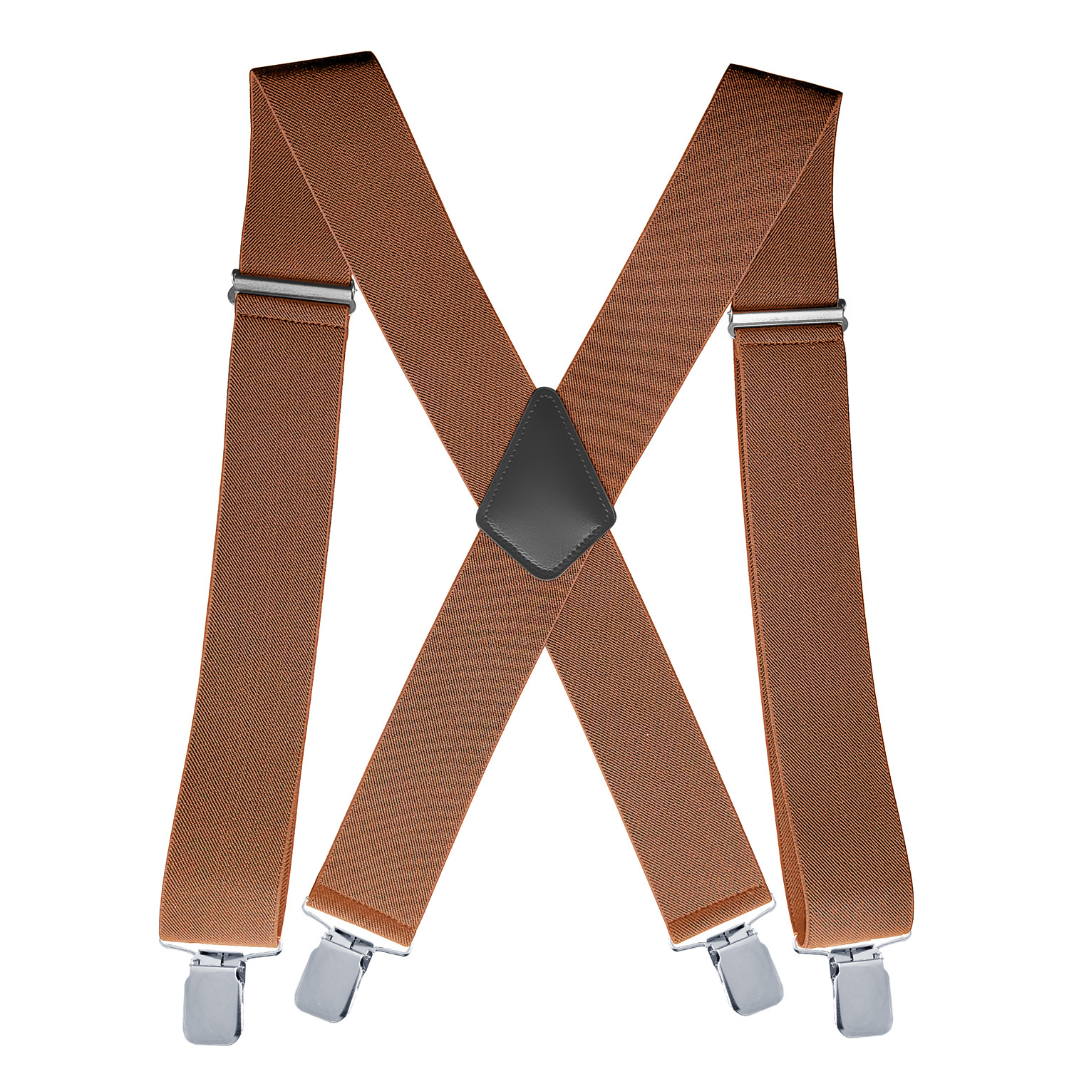 Men Utility Suspenders Adjustable Elastic - Heavy Duty 2 Inch Wide X Shape Strong Clip Suspender