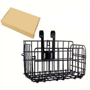 Cesta trasera para bicicleta, de metal, negra, con soporte para portaequipajes, duradera, extra grande, para almacenamiento en bicicleta - Product Image 1