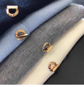 เสื้อคาร์ดิแกนถักสำหรับผู้หญิง ตกแต่งหัวเข็มขัดสีทอง คอกลม ติดกระดุมด้านหน้า สไตล์ลำลอง เหมาะสำหรับใส่ทำงาน แฟชั่น - Product Image 5