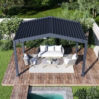 Pergola bioclimatique de jardin en aluminium électrique au design moderne, finition thermolaquée, couleurs personnalisables, motorisée