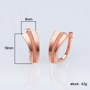 Orecchini a polsino geometrici in metallo per coppia, gioielli minimalisti in rame alla moda - Product Image 2