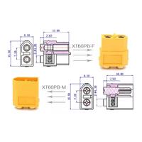 Conector de Montaje en PCB Amass Vertical XT60PB de 2 Pines, Macho y Hembra, XT60PB-M XT60PB-F, Conector de Soldadura XT60P, Adaptador de Placa