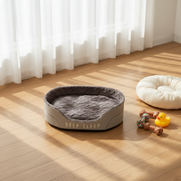 Lit pour animaux de compagnie en peluche ovale de luxe avec coussin épais séparé pour les grands chiens et les chats