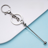 Porte-clés en métal multicolores à personnaliser en gros, avec mousqueton peint par pulvérisation et broche à bille pour la fabrication de stylos à perles DIY