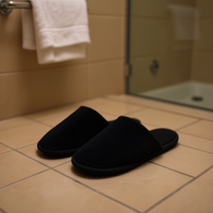 Pantuflas de Tela Negra para Viajar, Cómodas y Prácticas - Product Image 2