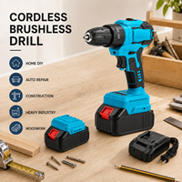 Perceuse électrique sans fil 20V, moteur sans balais, batterie lithium rechargeable, outil électrique pour la maison et l'atelier