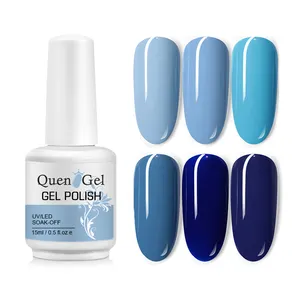 Quengel esmalte em gel uv 15ml, esmalte em gel colorido para outono e inverno, azul marinho, para mergulhar