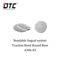 Accessoires orthodontiques : Anneaux linguaux adhésifs avec crochet de traction, base ronde, crochets Caplin orthodontiques
