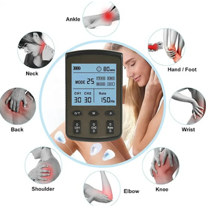 Appareil TENS rechargeable à deux canaux avec 25 modes (12 dizaines et 12 EMS) Équipement de physiothérapie FZJ Health FM-B2503 de classe II - Product Image 3