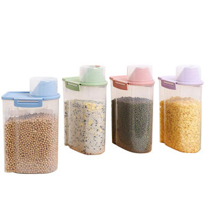 Récipient hermétique transparent à clipser pour céréales entières et nourriture pour chiens, conteneur de stockage anti-humidité avec tasses doseuses - Product Image 5