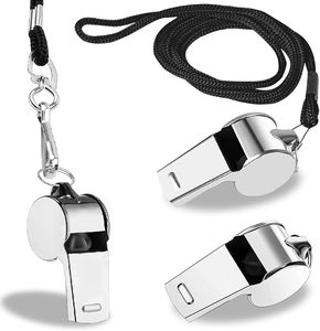 Silbato deportivo de acero inoxidable al por mayor con cordón, silbato para entrenadores y profesores con sonido fuerte y nítido - Product Image 1