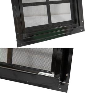 NeatiEase 2 Pack Contemporary Design <strong>Shed</strong> <strong>Windows</strong> Black <strong>Frame</strong> 12x18 Flush Mount Small <strong>Window</strong> Tempered Glass Fiberglass Screen - Product Image 5