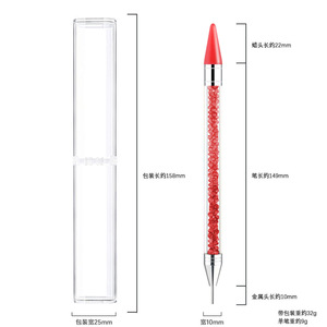 Dual-Head Metal Dotting Pen <b>Nail</b> Art Wax Drill Point Brush Rhinestone Picker Manicure Painting Detailing Tool Salon Handle - Product Image 6