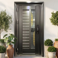 Portes d'entrée de sécurité ZS personnalisées en acier inoxydable, design moderne, étanches, insonorisées et antivol pour villas et maisons