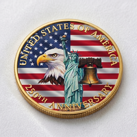 Moneda Conmemorativa del 250 Aniversario de EE. UU. de Aleación de Zinc Prensada Hidráulicamente, Impresa a Todo Color con UV, Personalizada y Promocional para Eventos Cívicos